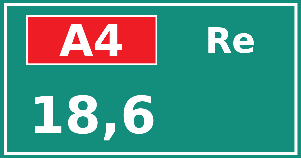 Hectometerbord A4 18,6 zijde Re