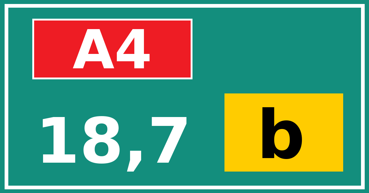 Hectometerbord A4 18,7 letter b