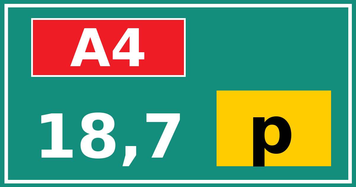 Hectometerbord A4 18,7 letter p