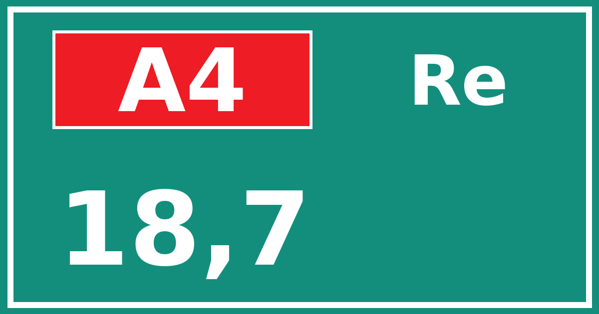 Hectometerbord A4 18,7 zijde Re