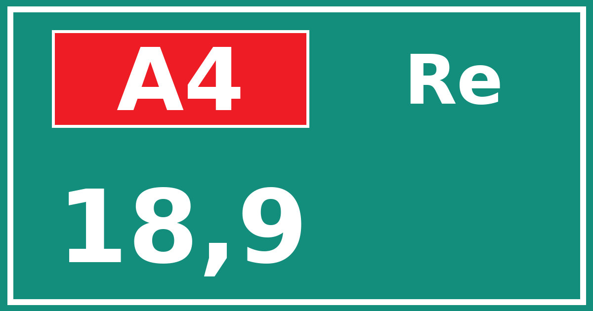 Hectometerbord A4 18,9 zijde Re
