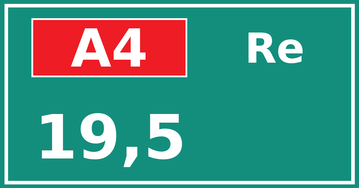 Hectometerbord A4 19,5 zijde Re