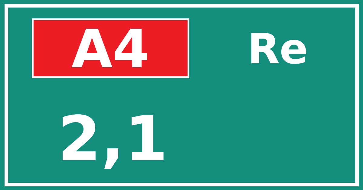 Hectometerbord A4 2,1 zijde Re