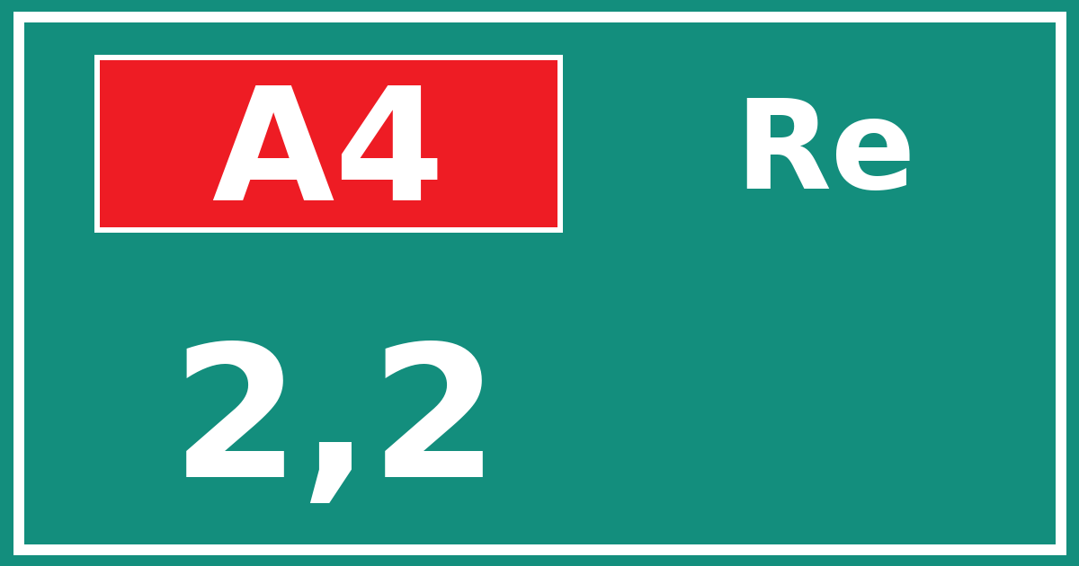 Hectometerbord A4 2,2 zijde Re