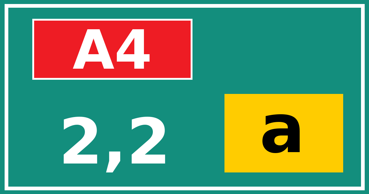 Hectometerbord A4 2,2 letter a