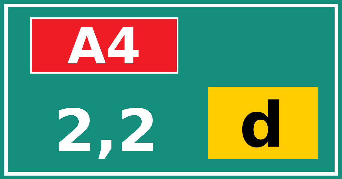 Hectometerbord A4 2,2 letter d