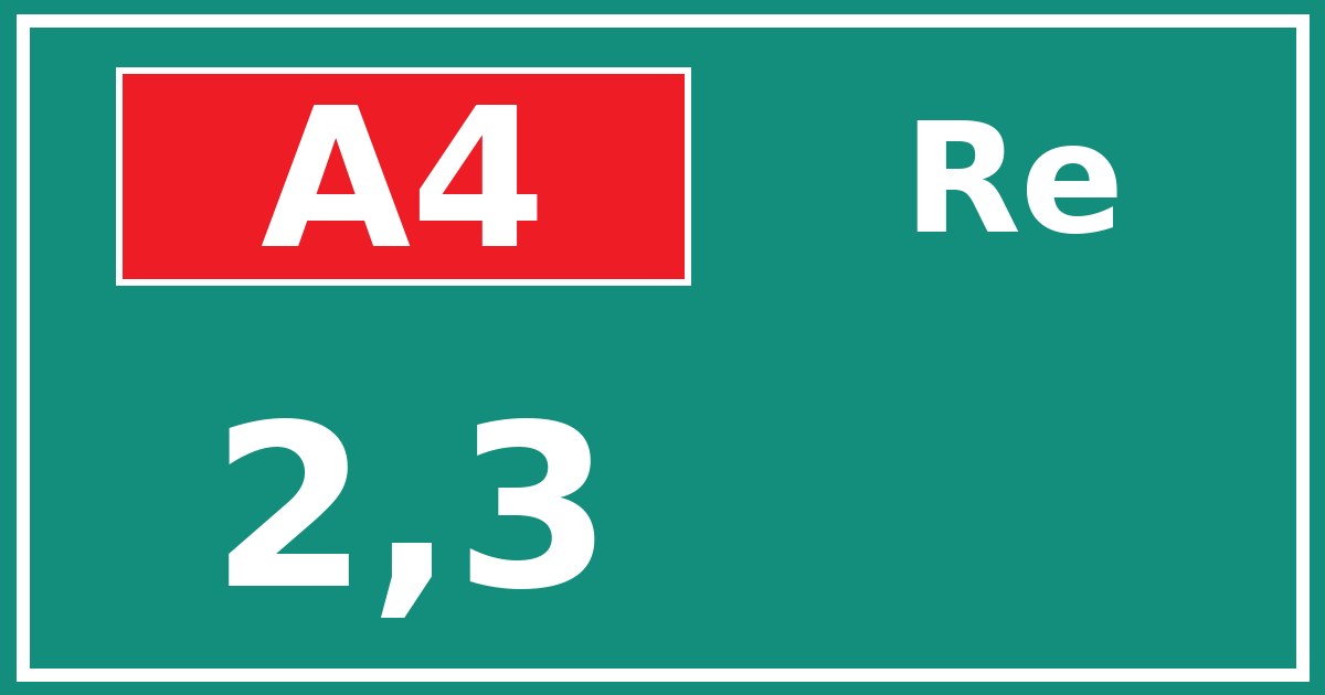 Hectometerbord A4 2,3 zijde Re