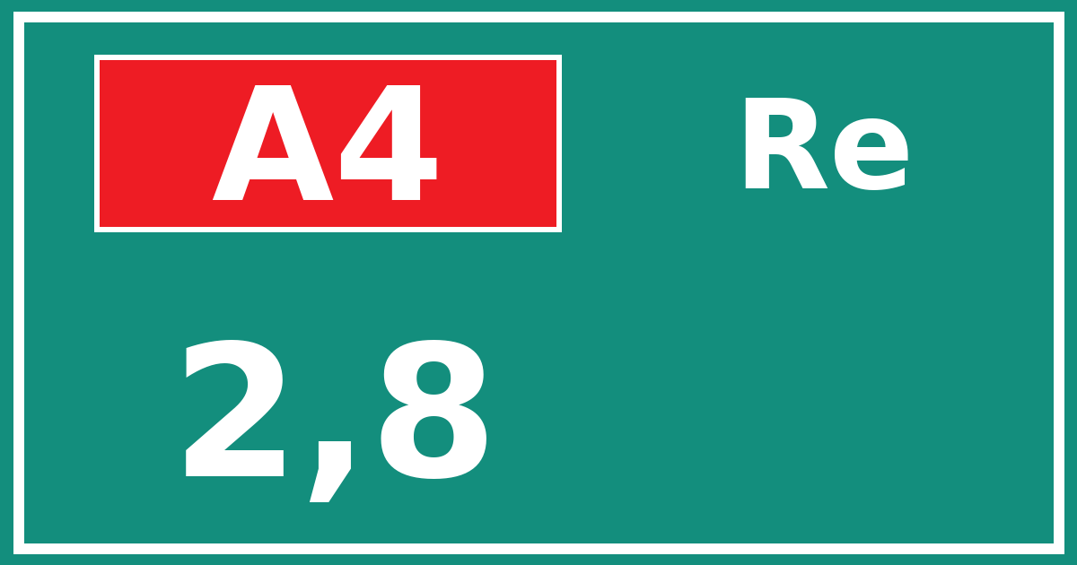 Hectometerbord A4 2,8 zijde Re