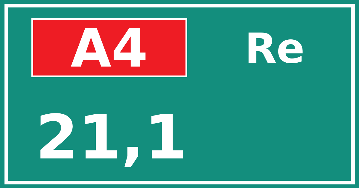 Hectometerbord A4 21,1 zijde Re