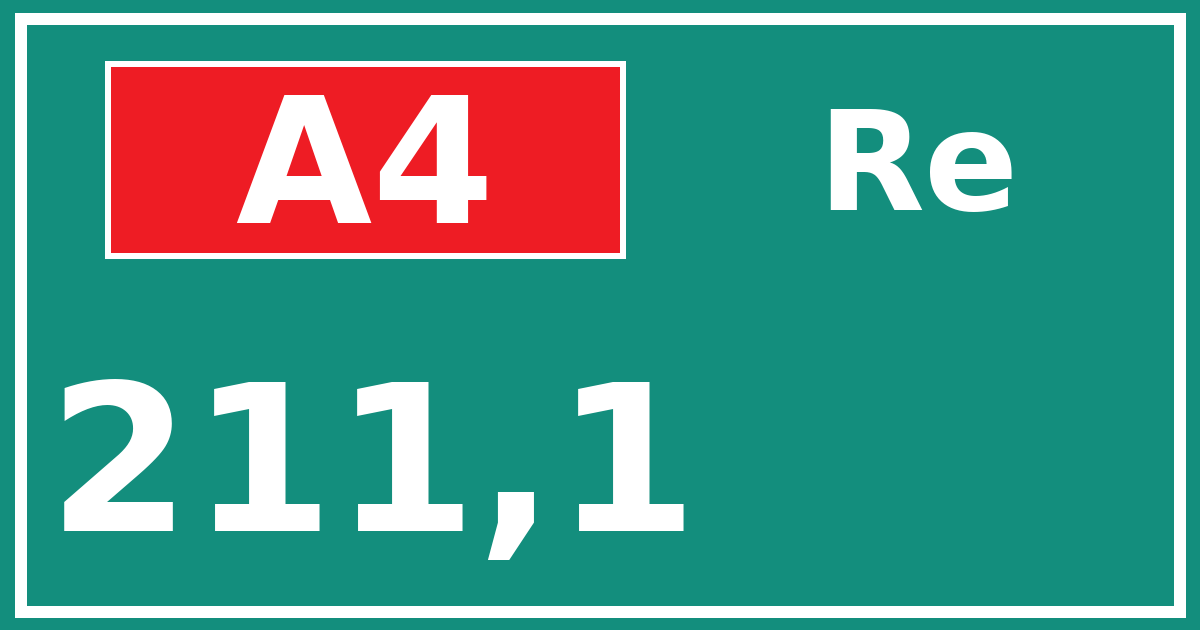 Hectometerbord A4 211,1 zijde Re