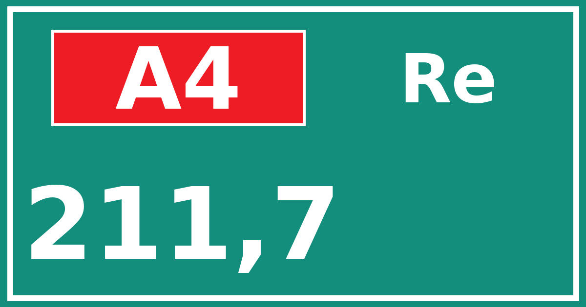 Hectometerbord A4 211,7 zijde Re