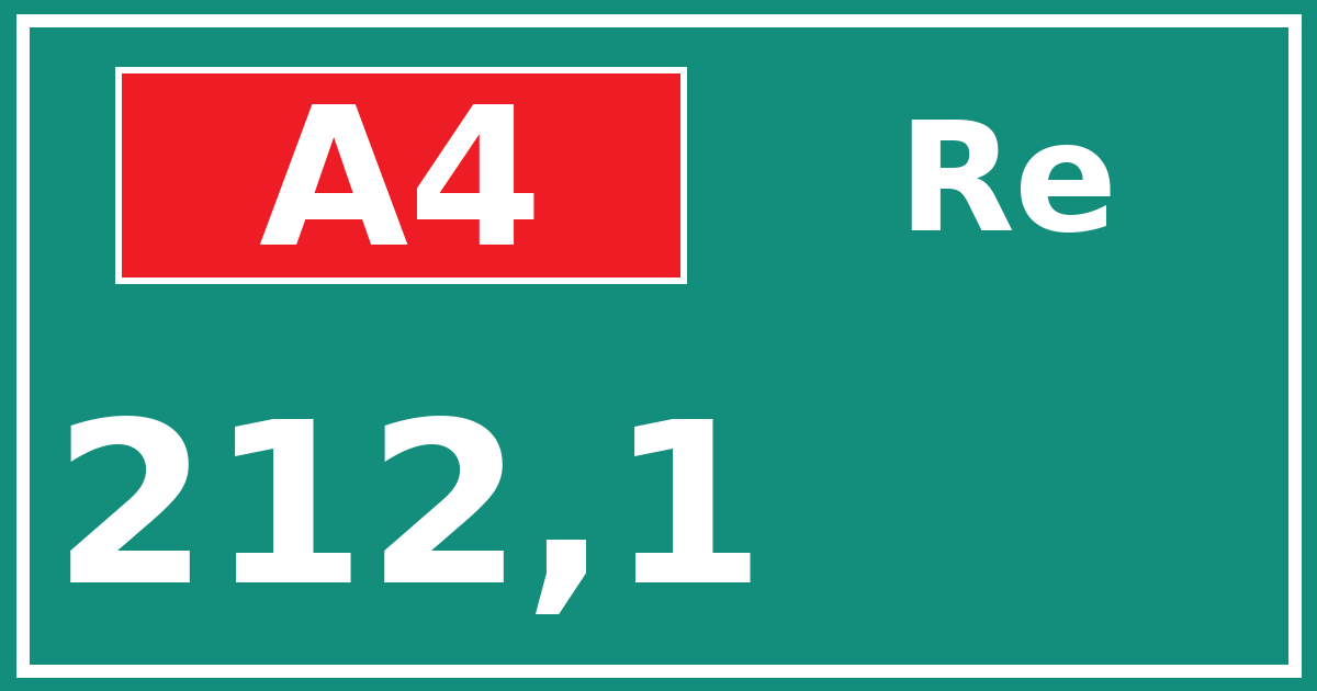 Hectometerbord A4 212,1 zijde Re