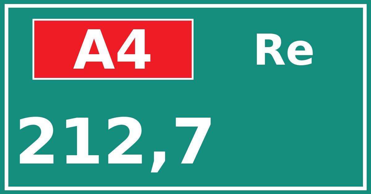 Hectometerbord A4 212,7 zijde Re