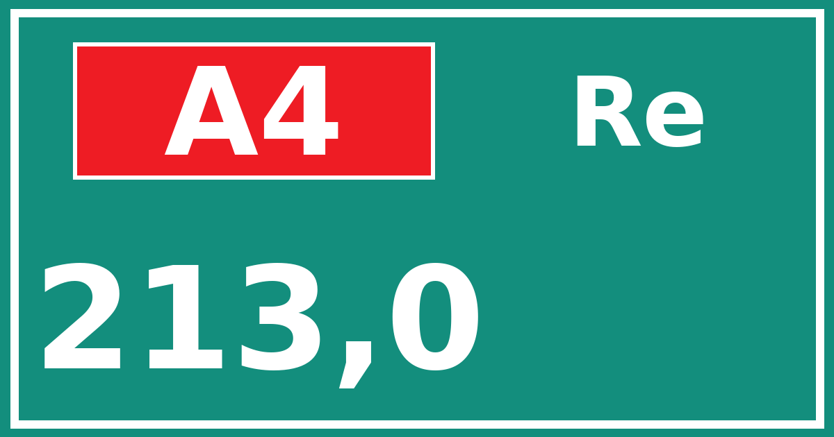 Hectometerbord A4 213,0 zijde Re