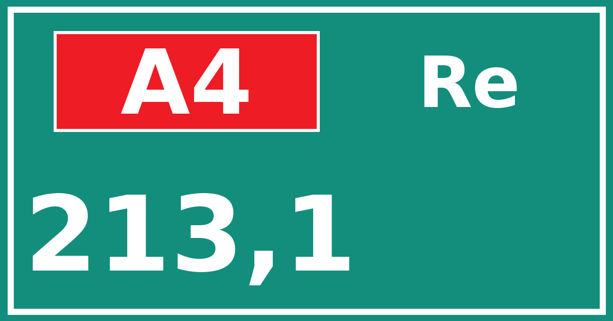 Hectometerbord A4 213,1 zijde Re