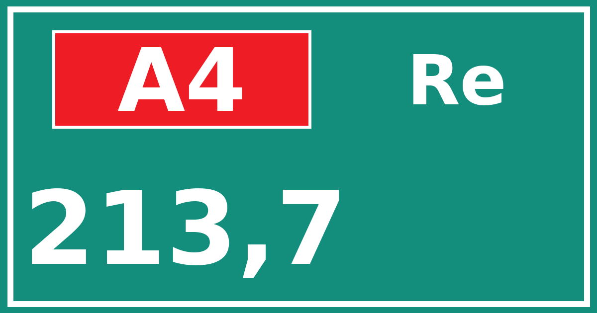 Hectometerbord A4 213,7 zijde Re