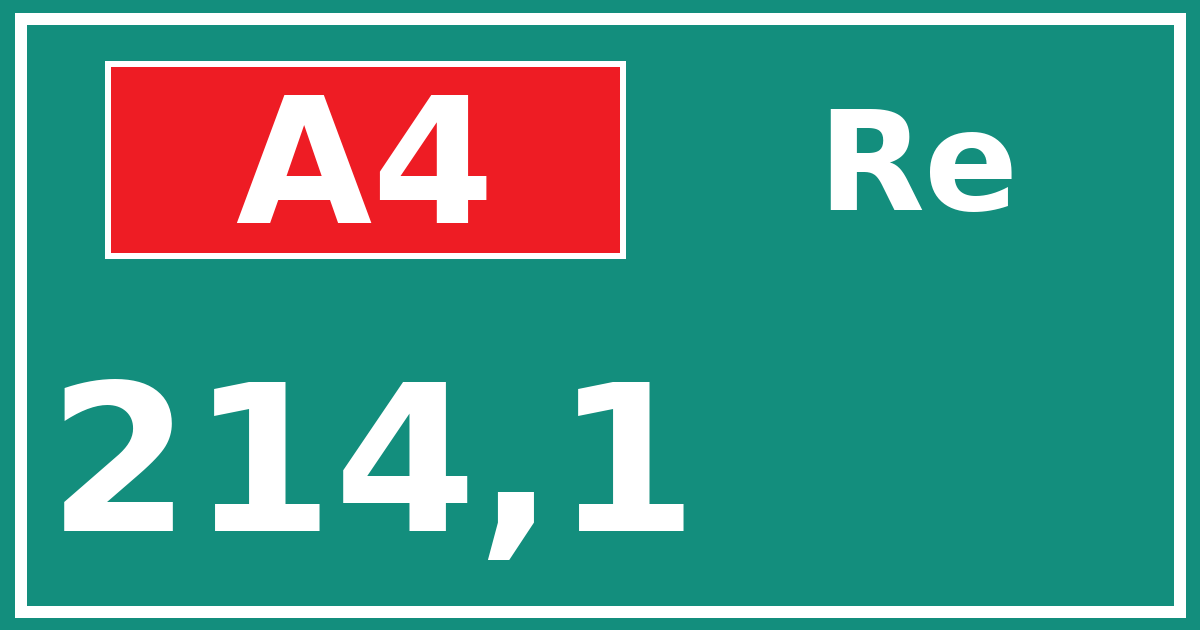 Hectometerbord A4 214,1 zijde Re