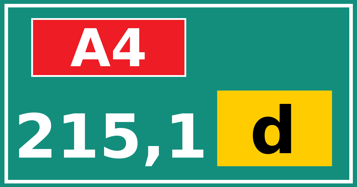 Hectometerbord A4 215,1 letter d