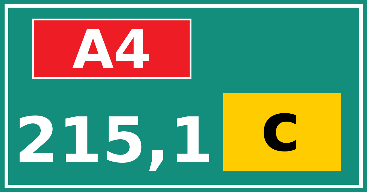 Hectometerbord A4 215,1 letter c