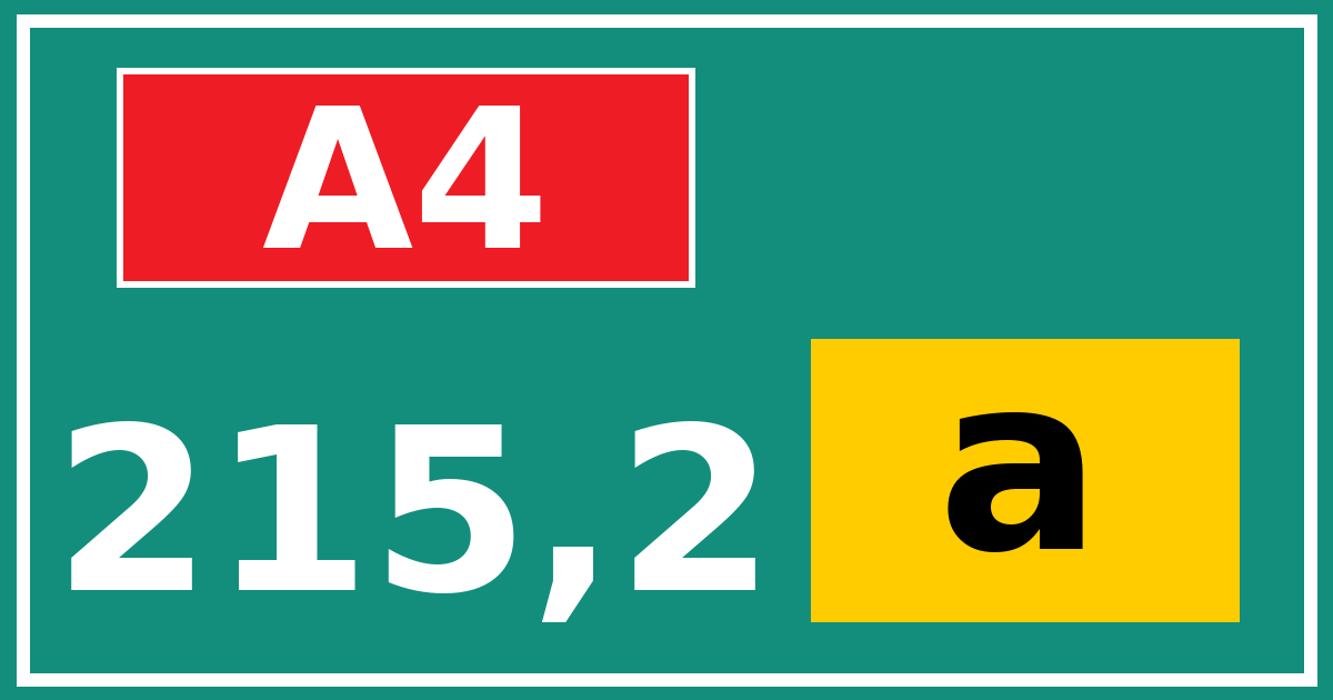 Hectometerbord A4 215,2 letter a