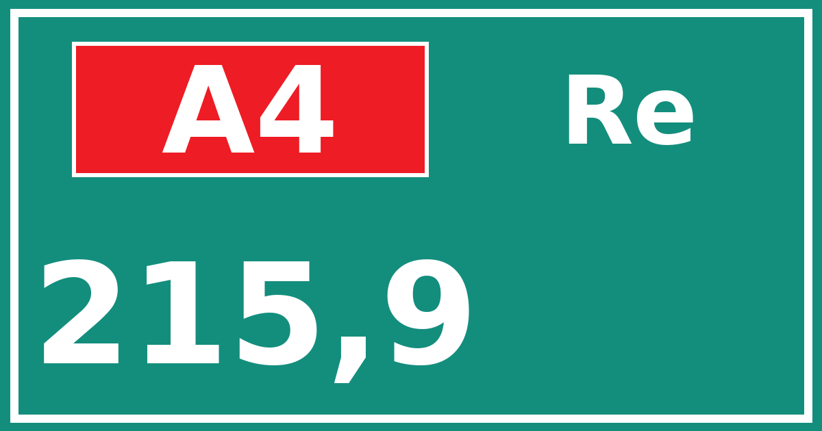 Hectometerbord A4 215,9 zijde Re