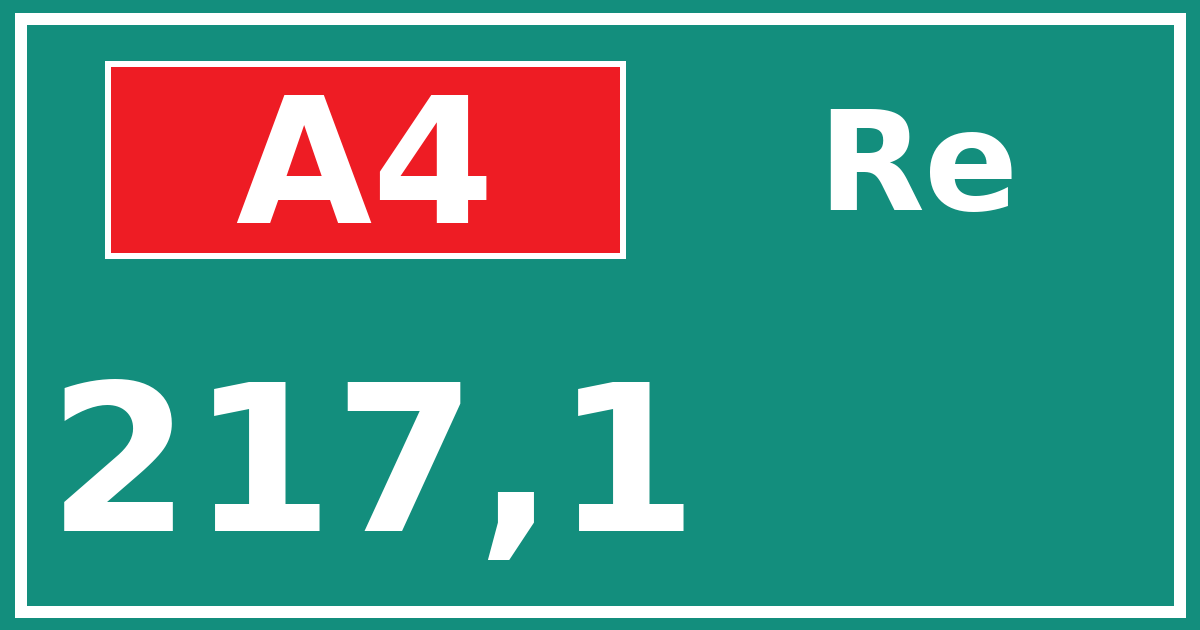 Hectometerbord A4 217,1 zijde Re