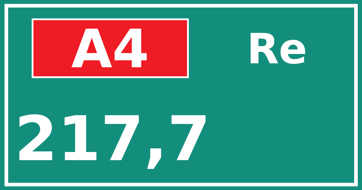 Hectometerbord A4 217,7 zijde Re