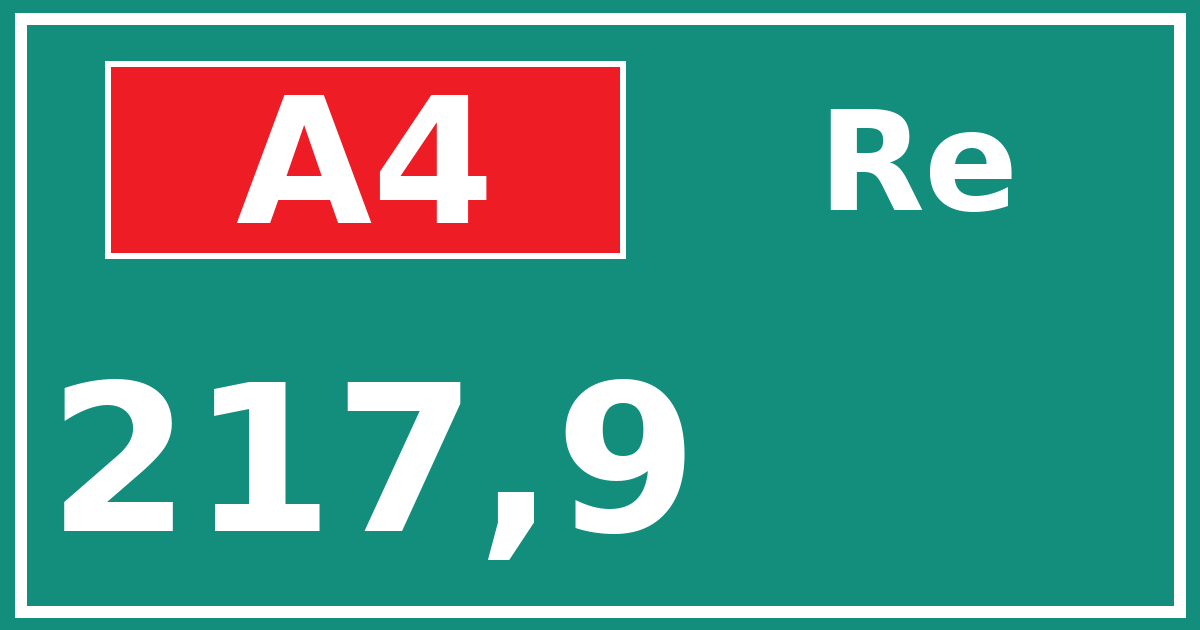 Hectometerbord A4 217,9 zijde Re
