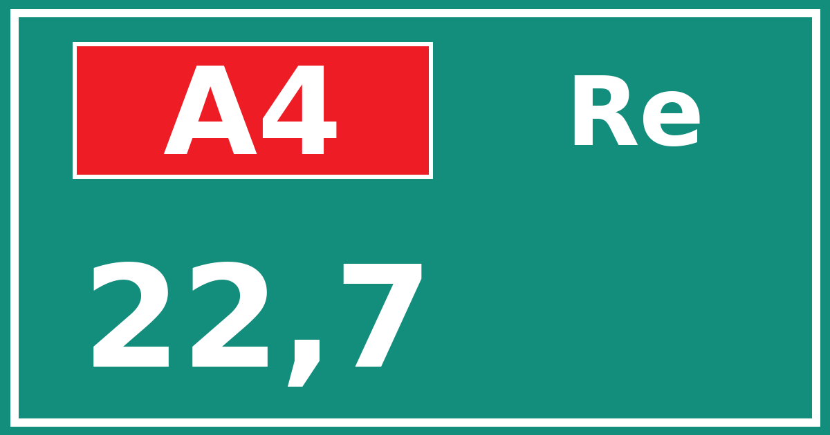 Hectometerbord A4 22,7 zijde Re