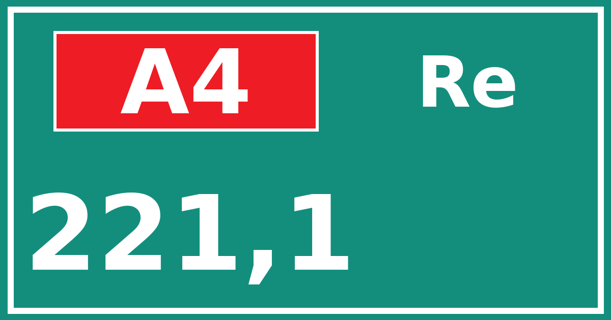 Hectometerbord A4 221,1 zijde Re