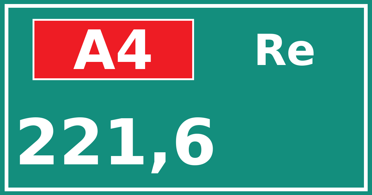 Hectometerbord A4 221,6 zijde Re