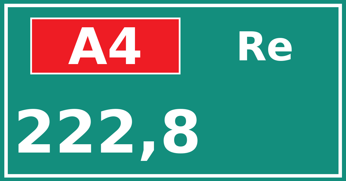 Hectometerbord A4 222,8 zijde Re