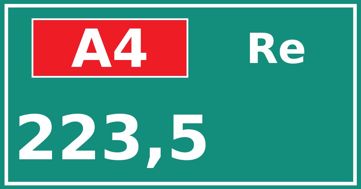 Hectometerbord A4 223,5 zijde Re