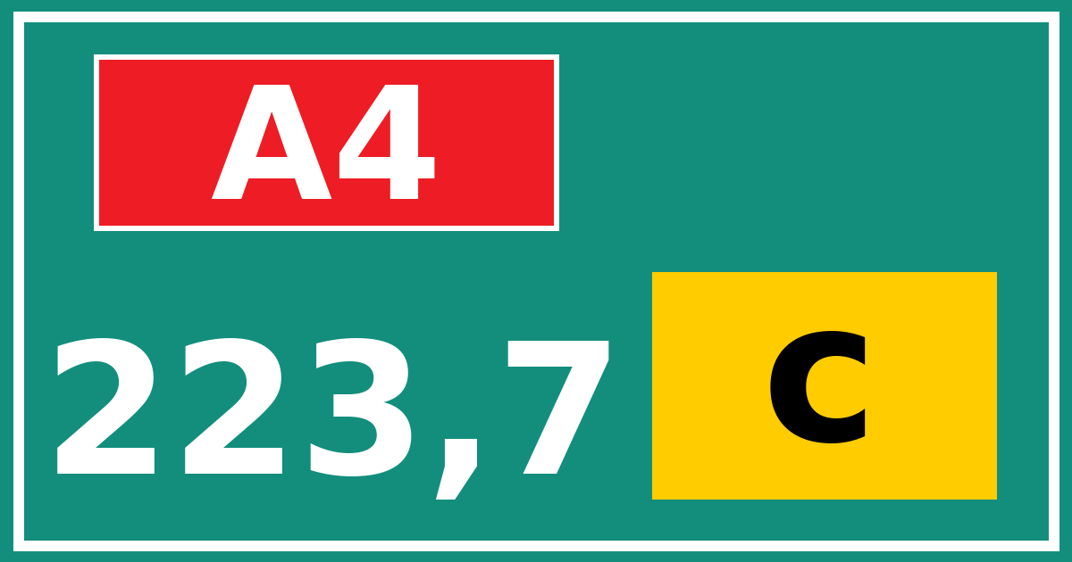 Hectometerbord A4 223,7 letter c