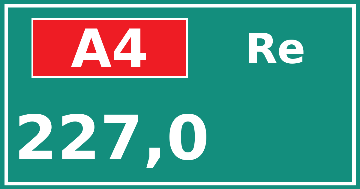 Hectometerbord A4 227,0 zijde Re