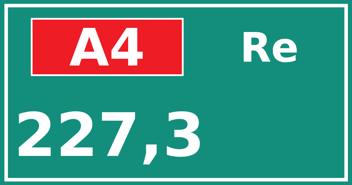 Hectometerbord A4 227,3 zijde Re