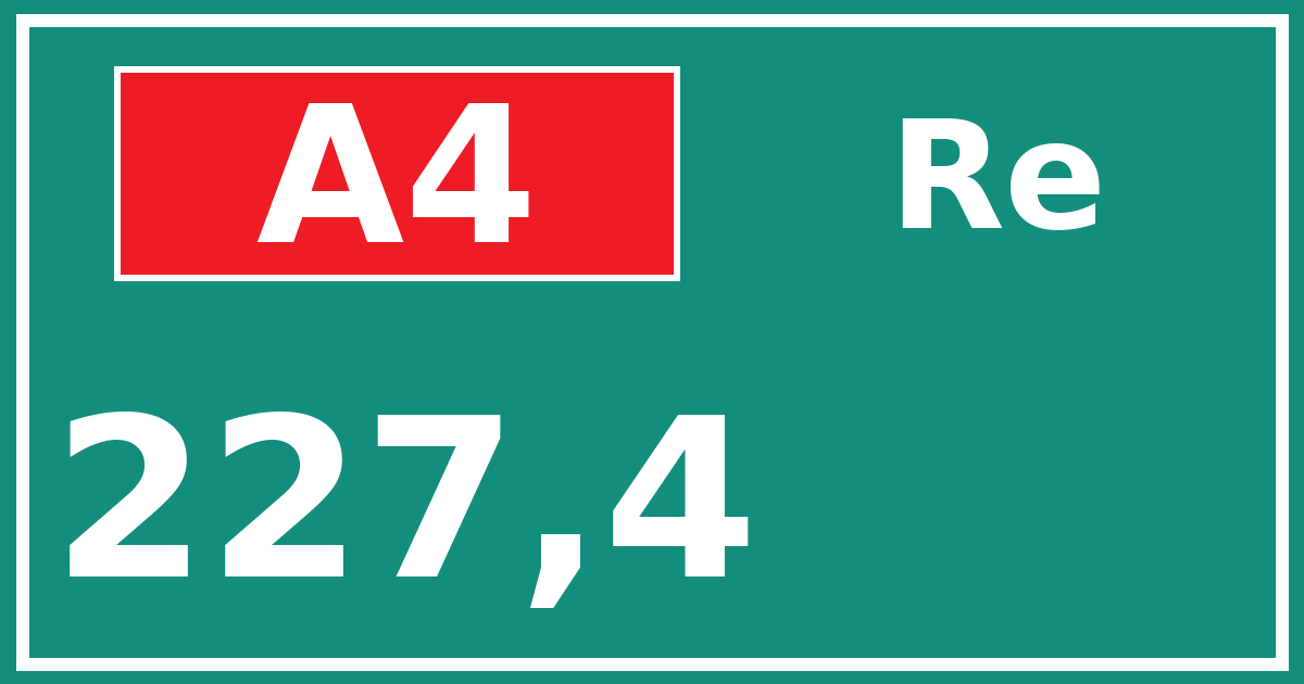 Hectometerbord A4 227,4 zijde Re