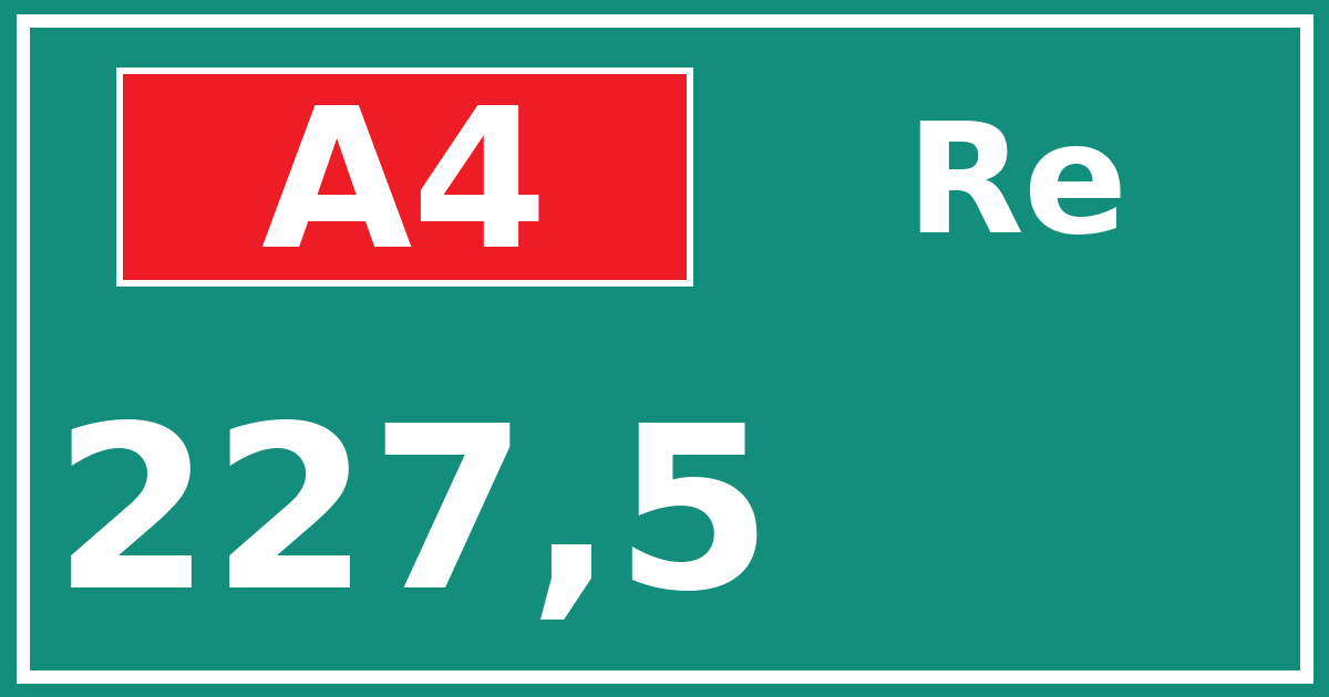 Hectometerbord A4 227,5 zijde Re