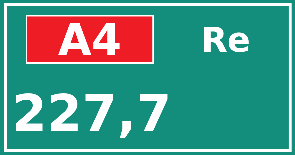 Hectometerbord A4 227,7 zijde Re