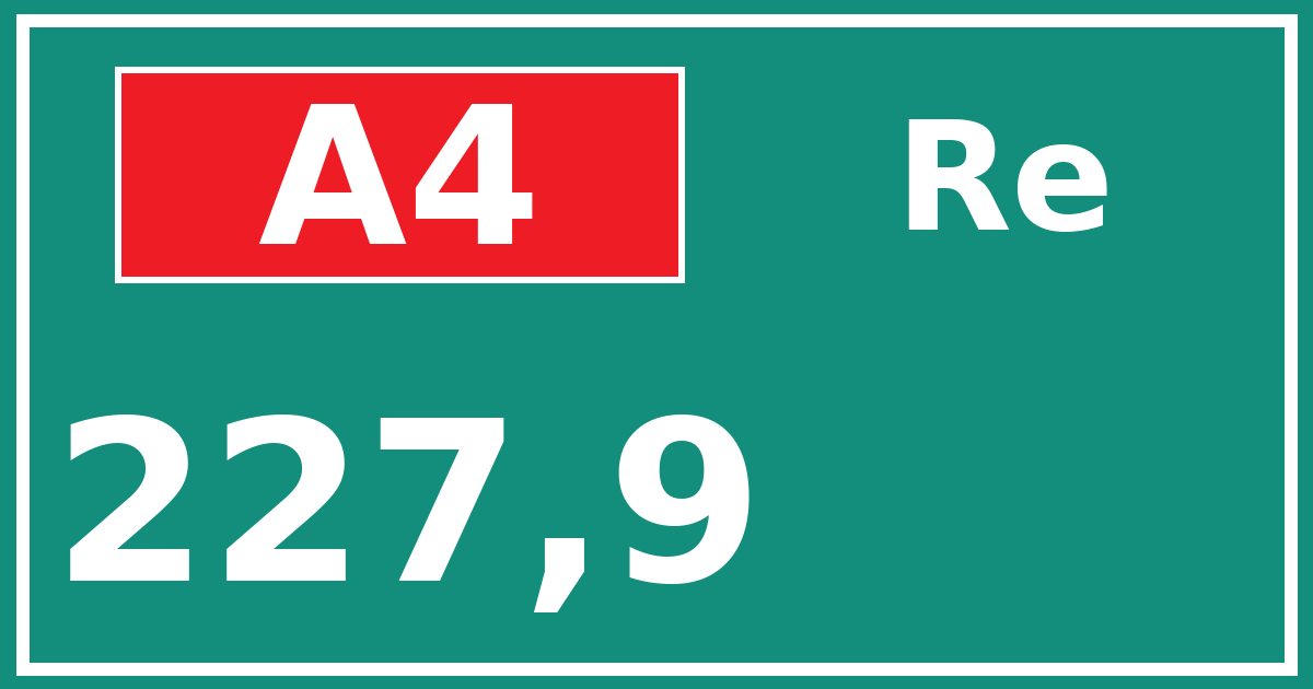 Hectometerbord A4 227,9 zijde Re