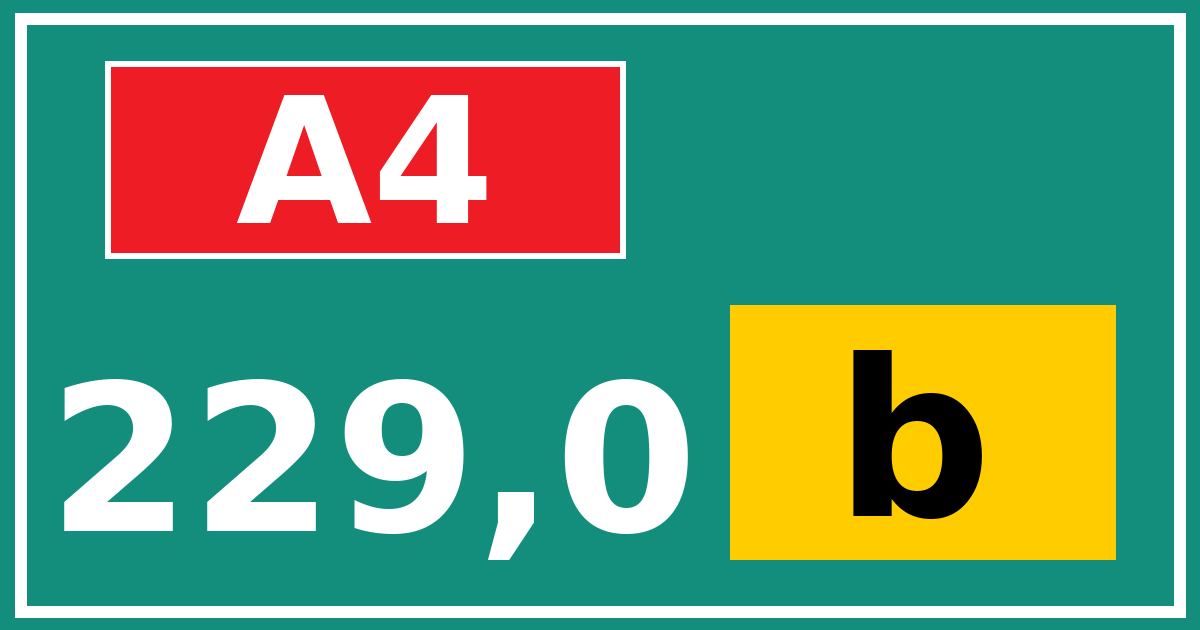 Hectometerbord A4 229,0 letter b
