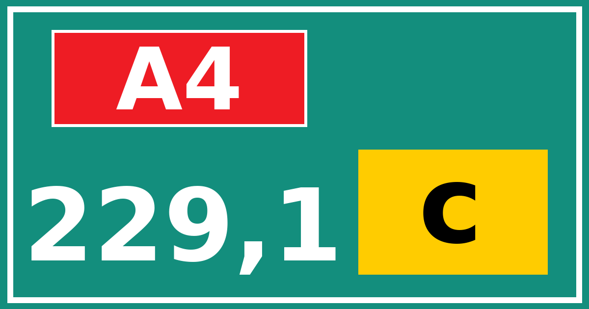 Hectometerbord A4 229,1 letter c