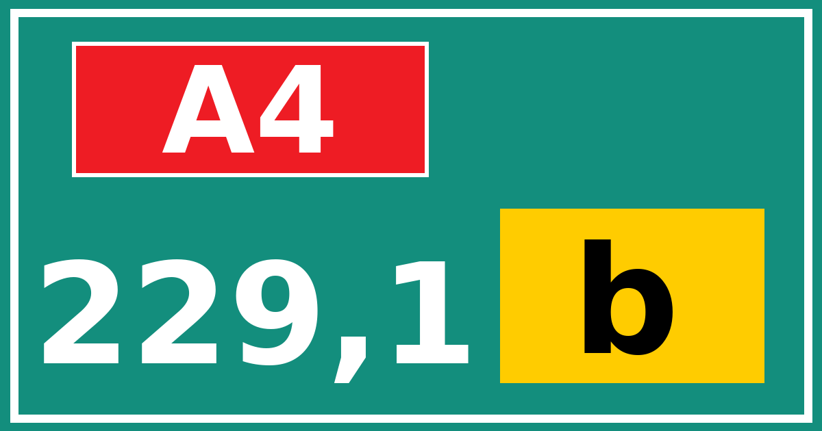 Hectometerbord A4 229,1 letter b