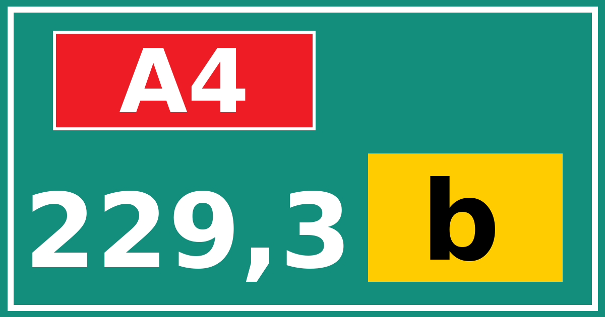 Hectometerbord A4 229,3 letter b