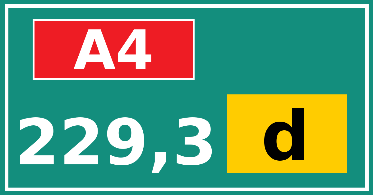 Hectometerbord A4 229,3 letter d