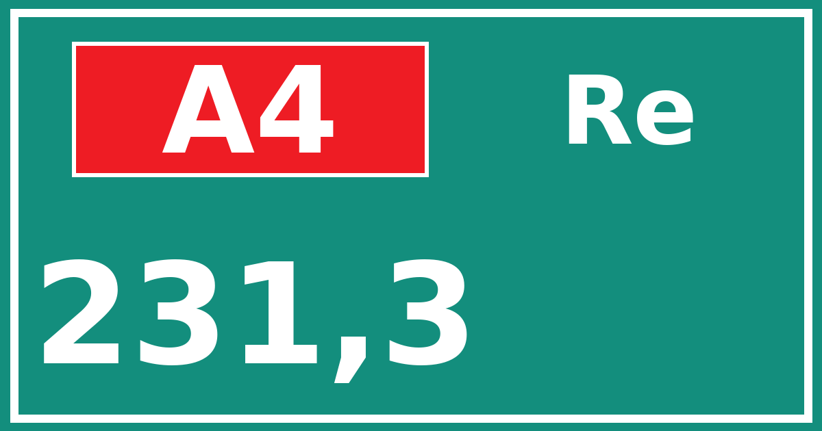 Hectometerbord A4 231,3 zijde Re