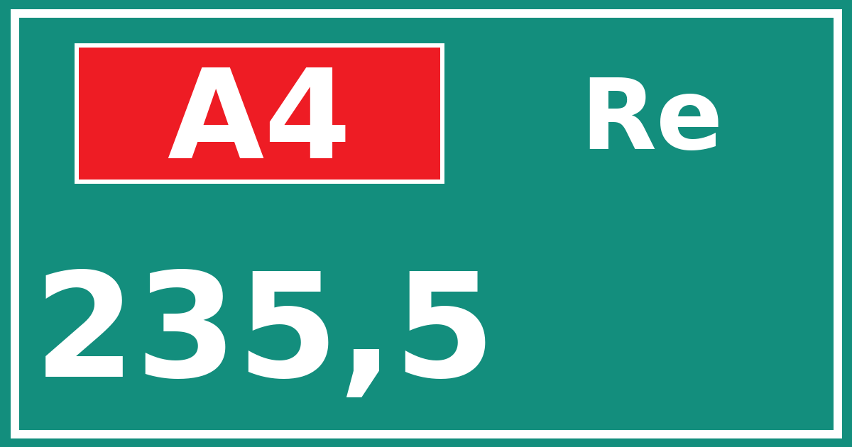 Hectometerbord A4 235,5 zijde Re