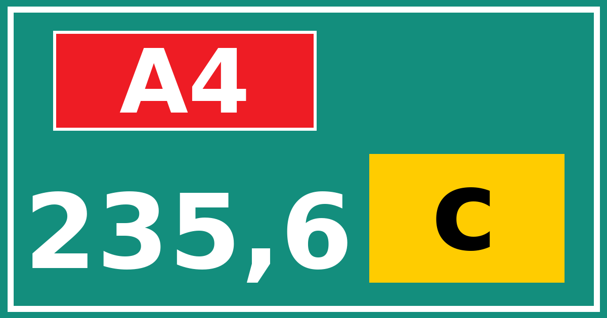 Hectometerbord A4 235,6 letter c