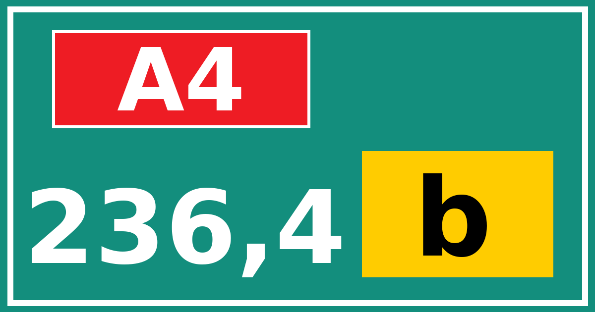 Hectometerbord A4 236,4 letter b