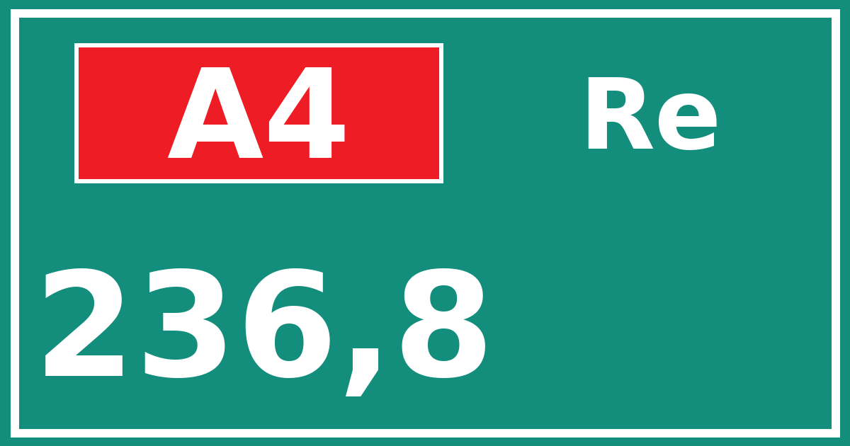 Hectometerbord A4 236,8 zijde Re